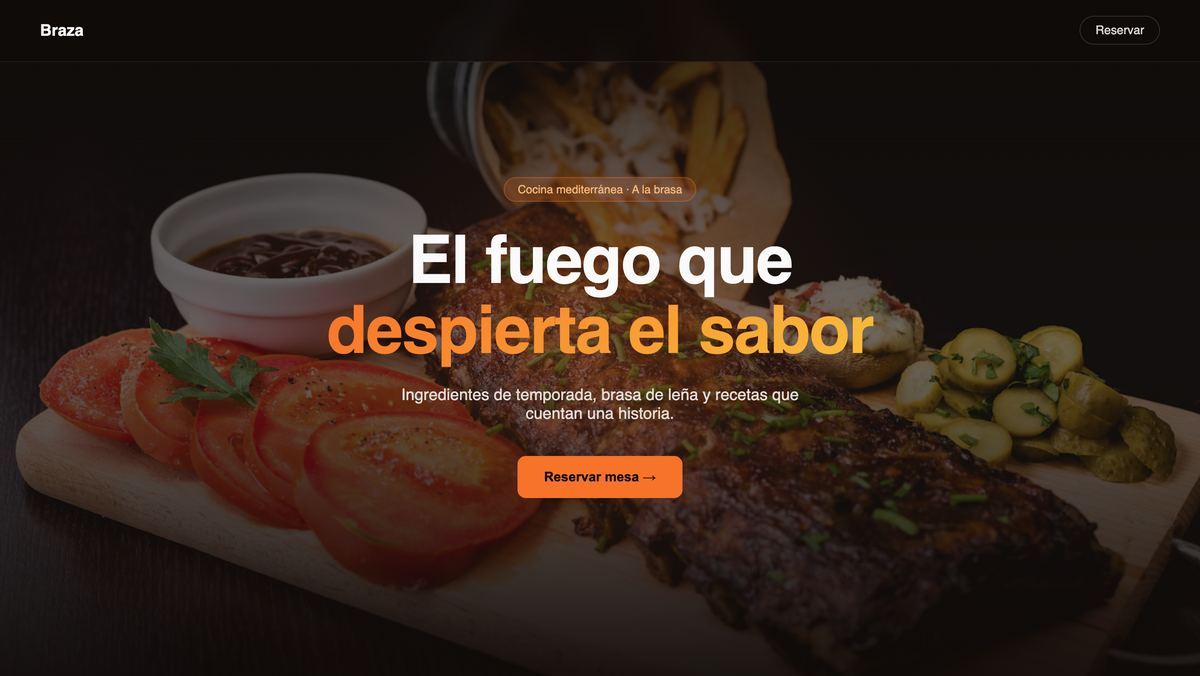 Diseño web de Braza Restaurante