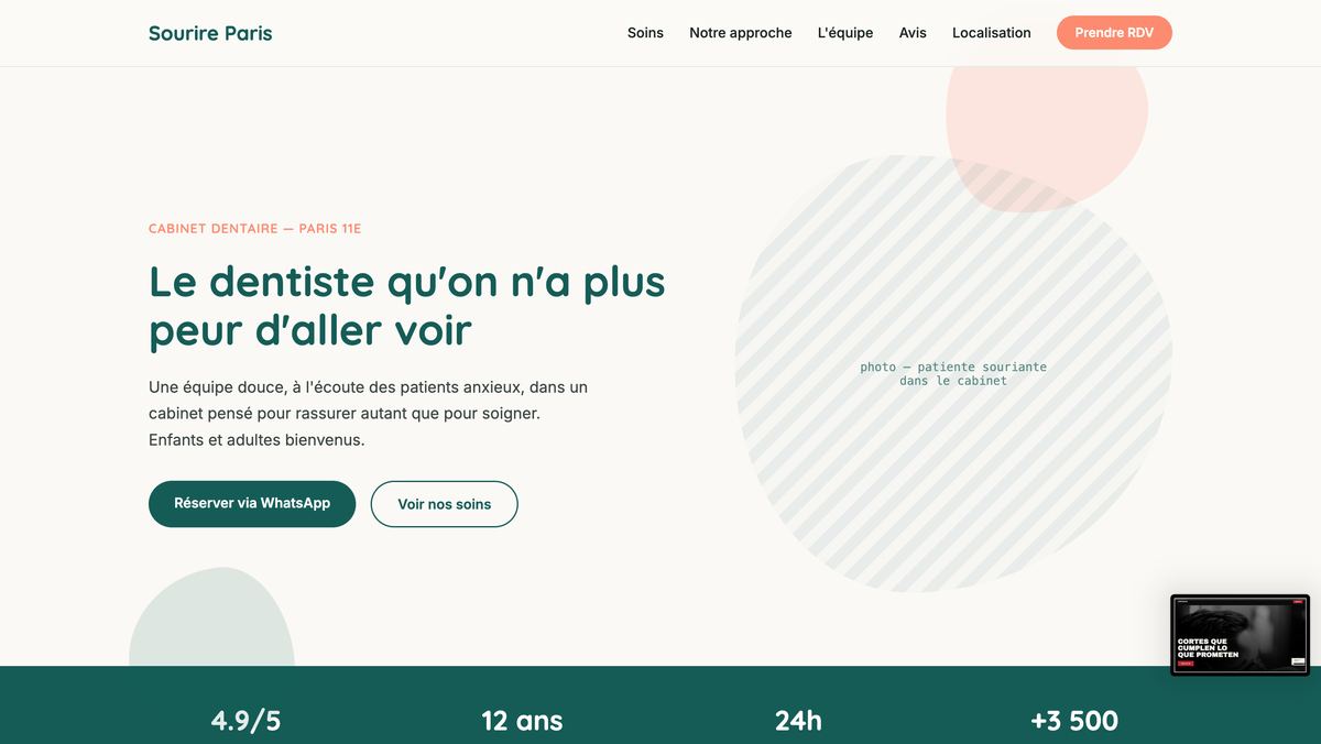 Diseño web de Sourire Paris