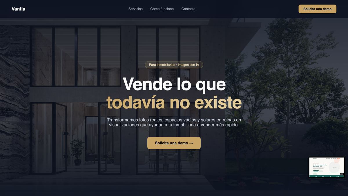 Diseño web de Vantia IA